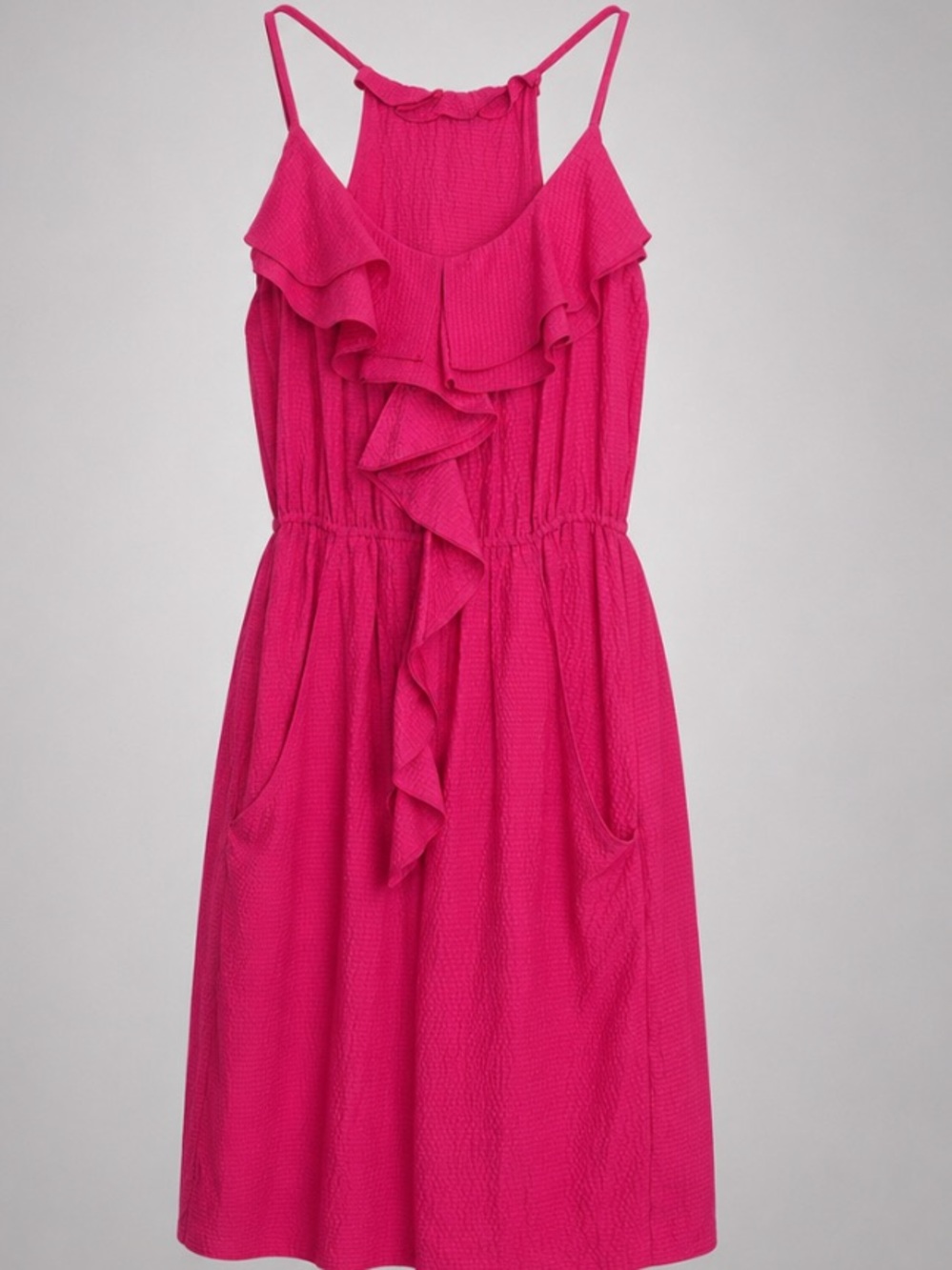 Rebecca Taylor Hot Pink Ruffle Mini Dress